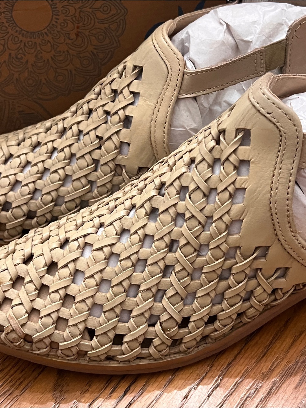 Naughty Monkey Woven Cutout Ankle Boots - Tan - Picture 2 of 6